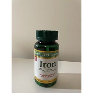 Nature's Bounty Iron 65mg, 325 mg, 100 Tablets NEW Expire-6/2027
